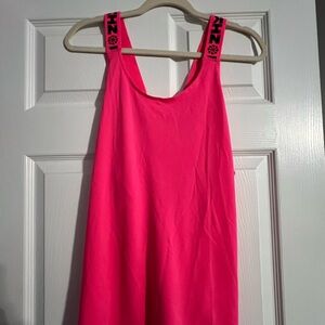 Bright Pink Tank Top with Nike Logo Straps